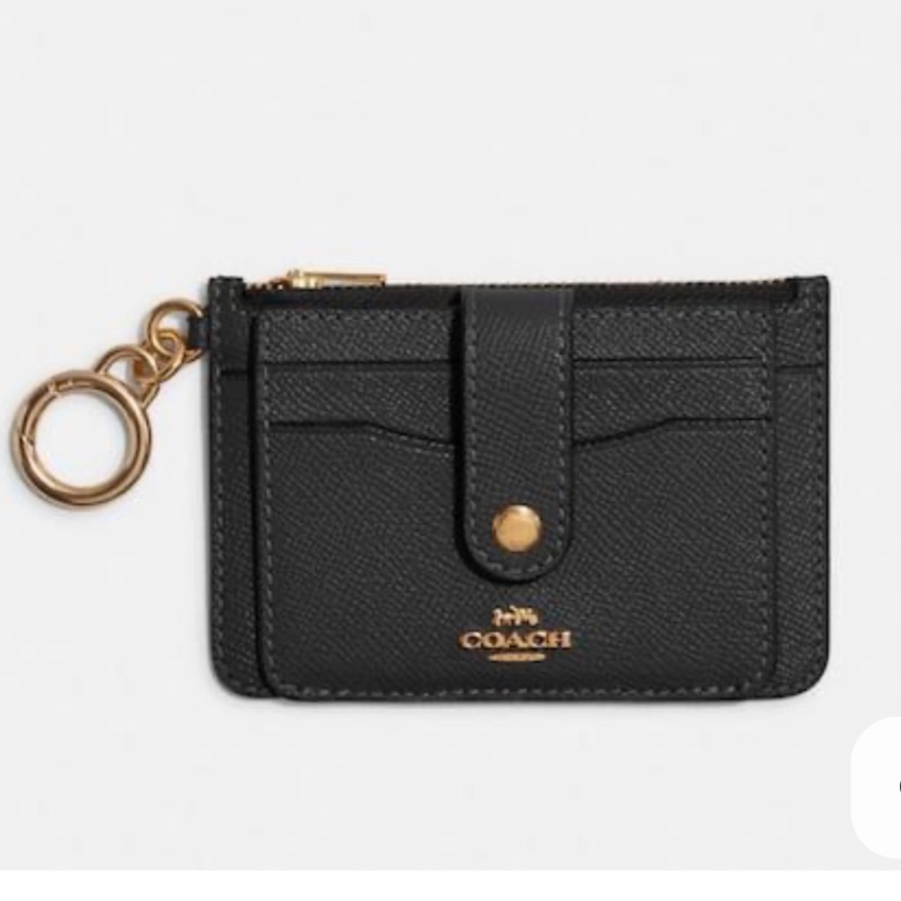 Coach Black and Gold Key Card Holder Accessory attachment